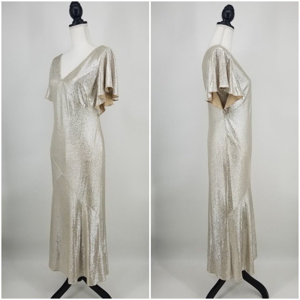 Ralph Lauren Flutter Sleeve Evening Dress 6 & 12 - Picture 4 of 13